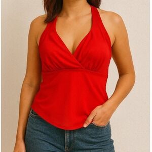Princess Polly NWT Red Wandella Spaghetti Strap Adjustable Crop Tank Top 12‎